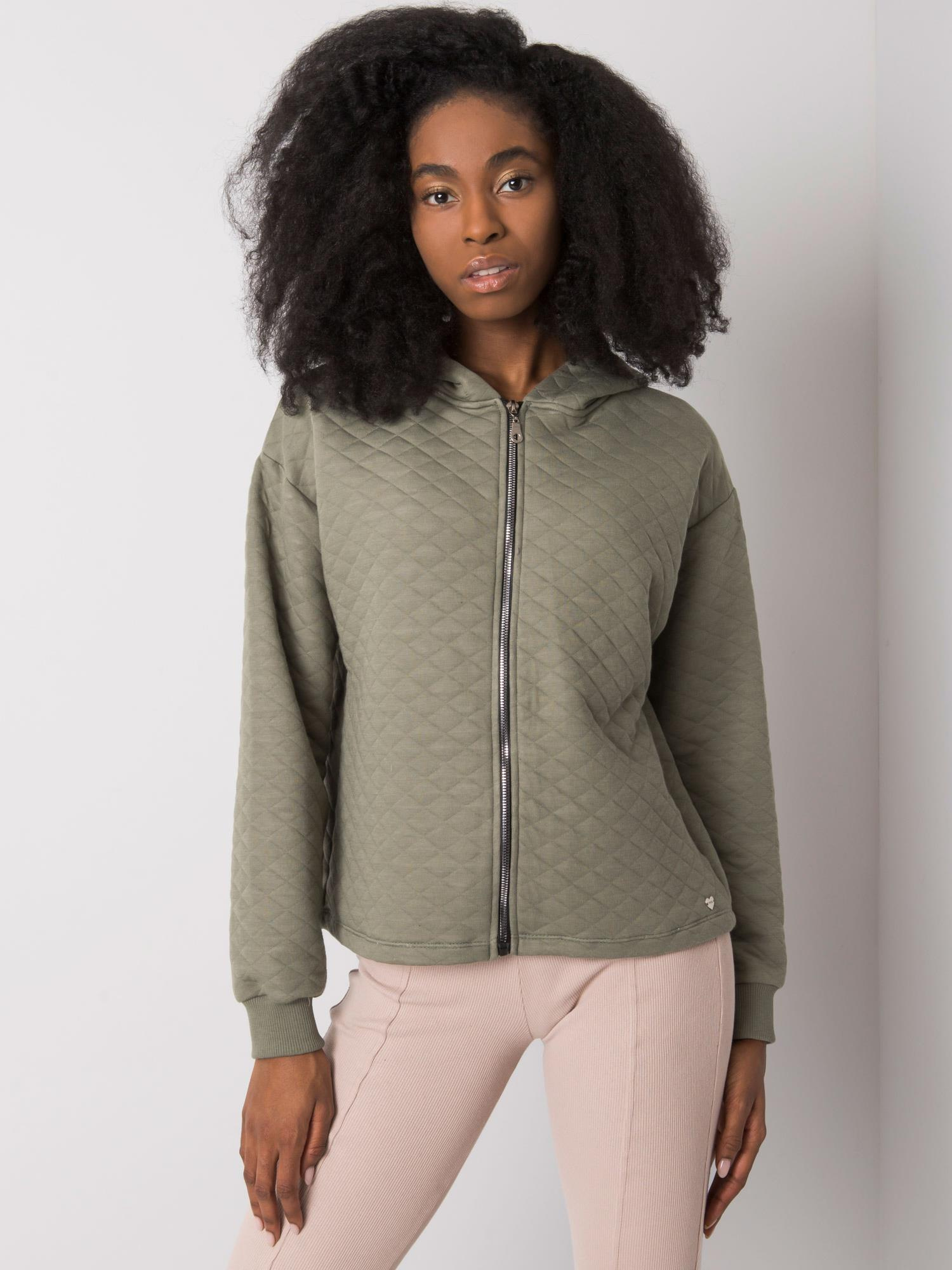 Jasna khaki pikowana bluza basic Melanie 