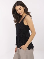 Czarna ażurowa bluzka 2w1 na lato