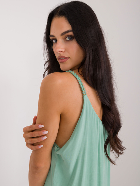 Hurt Pistacjowy rozkloszowany top z zakładkami OCH BELLA