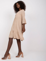 Beżowa sukienka z falbanami Humility SUBLEVEL