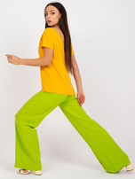 Ciemnożółty t-shirt damski Fire