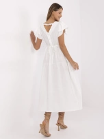 Ecru letnia sukienka z krótkim rękawem