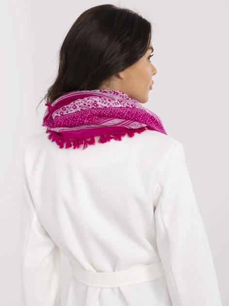 Fuksjowa damska chusta w kwiaty