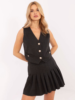 Hurt Ciemnoszara elegancka kamizelka od kompletu