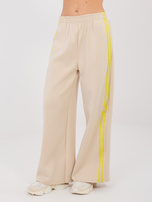 Beżowy komplet z szerokimi spodniami RUE PARIS 