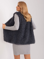 Hurtownia Grafitowa kamizelka damska z podszewką OCH BELLA