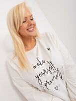 Hurtownia Ecru bluzka plus size z długim rękawem