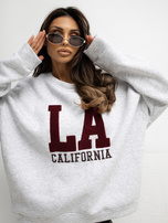 Jasnoszara bluza z okrągłym dekoltem RUE PARIS 