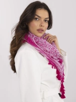 Fuksjowa damska chusta w kwiaty