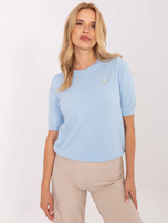 Jasnoniebieski damski sweter z wiskozą