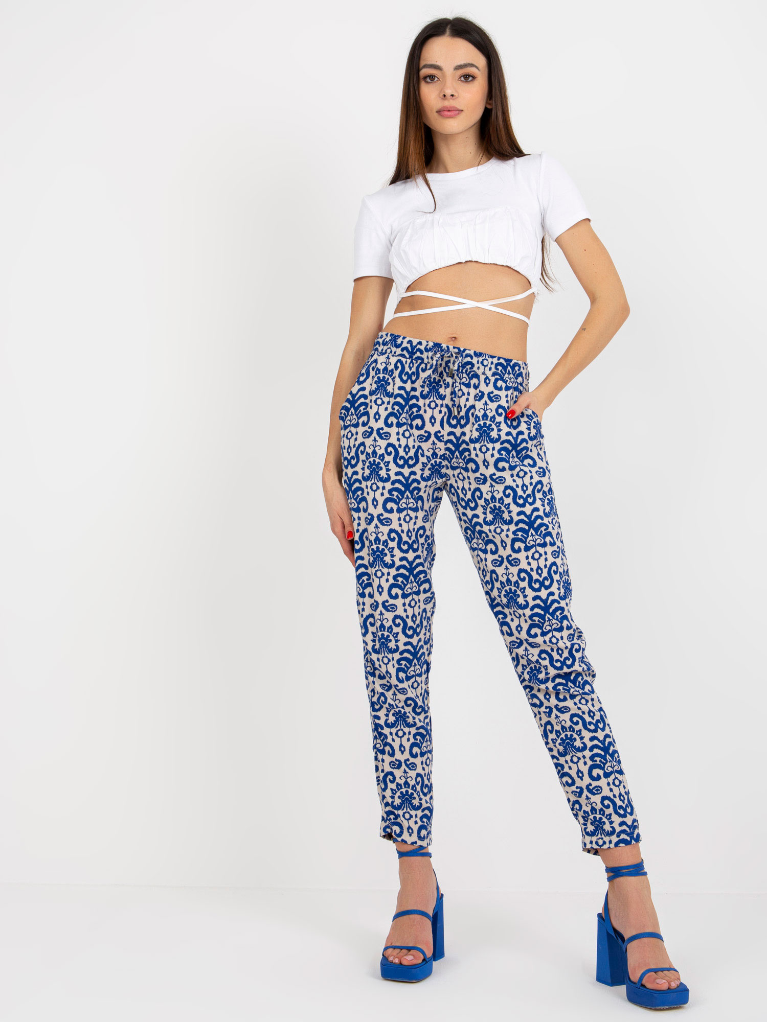 Hurt Dark blue summer pants made of viscose fabric SUBLEVEL.