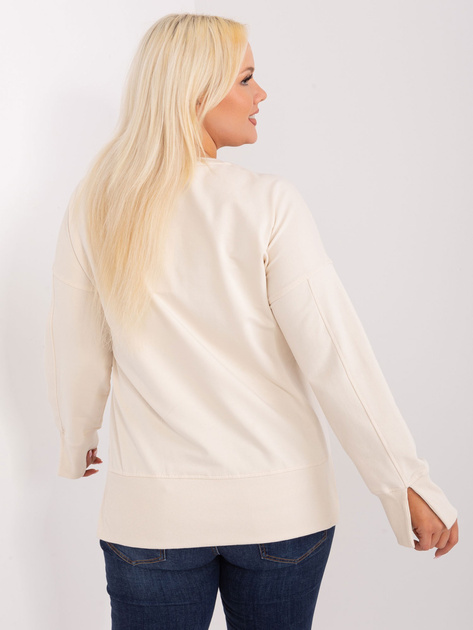 Hurt Kremowa dresowa bluza plus size ze ściągaczami