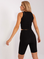 Hurt Czarny trzyczęściowy komplet casualowy z szeroką bluzą