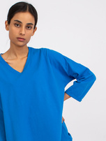 Ciemnoniebieska bluzka bawełniana z koronką Sylvie RUE PARIS