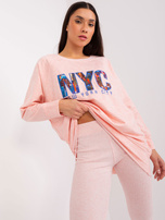 Hurt Jasnoróżowy dwuczęściowy komplet casualowy 