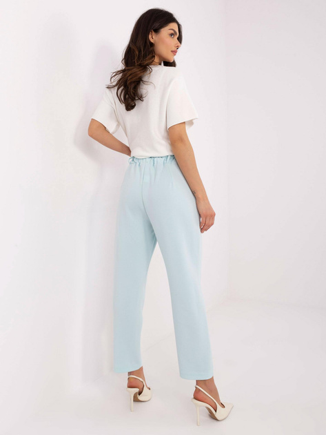 Hurt Miętowe dresowe spodnie z prostą nogawką