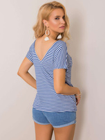 Biało-niebieski t-shirt Gina RUE PARIS