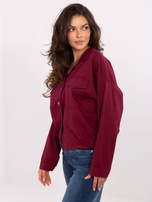 Bordowa koszula ze ściągaczem na dole RUE PARIS