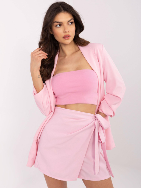 Hurt Jasnoróżowe spódnico-spodenki z zakładką