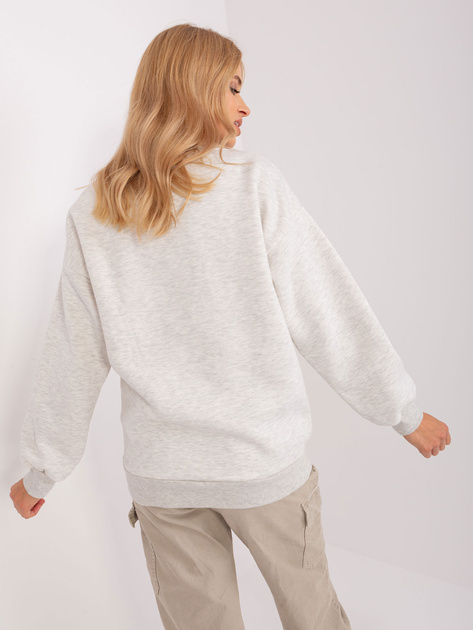 Hurt Jasnoszara melanżowa dresowa bluza bez kaptura