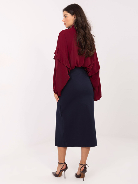 Granatowa ołówkowa spódnica z rozcięciem RUE PARIS