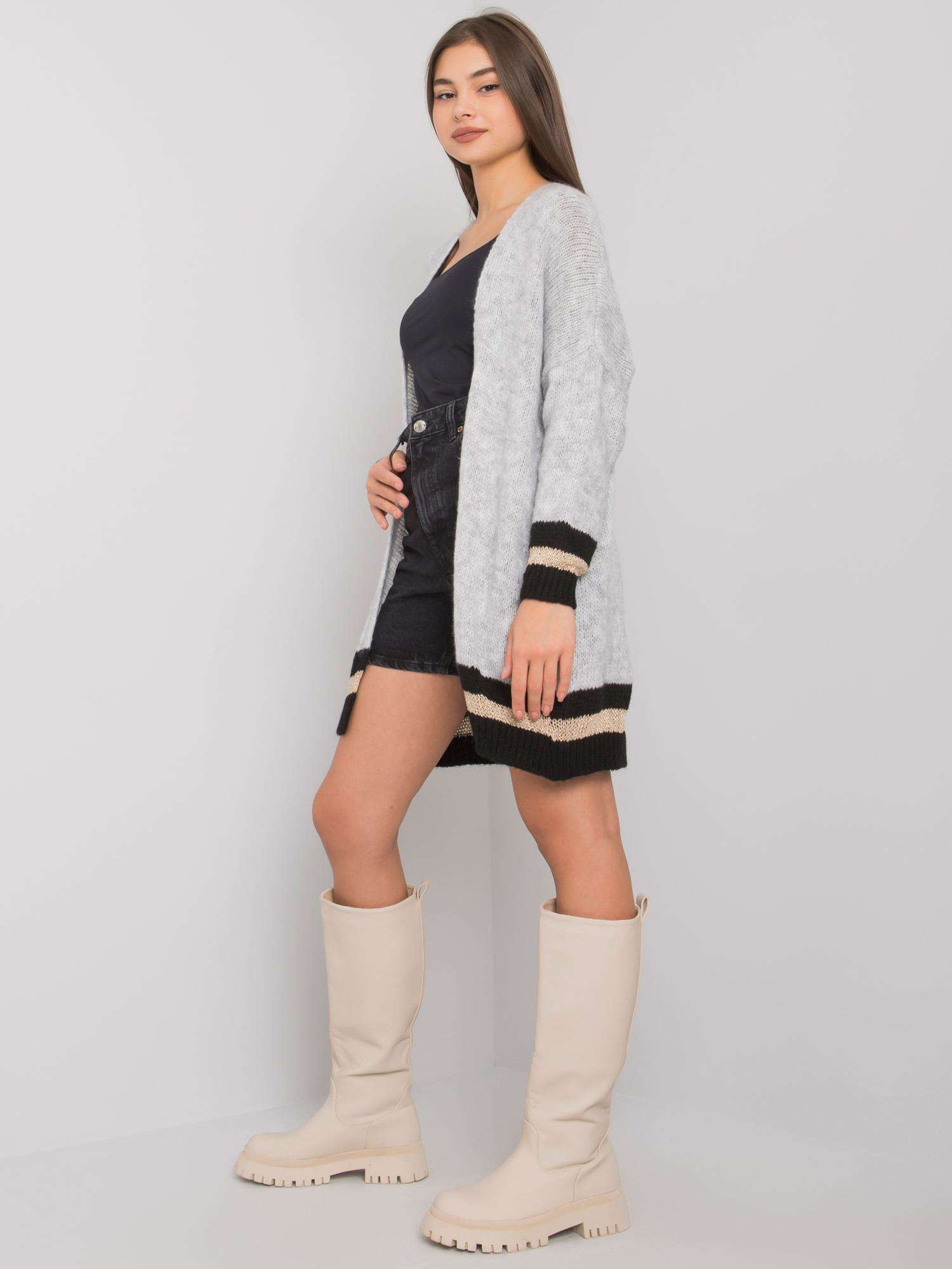 Grau gestrickte Strickjacke Lucca OCH BELLA.