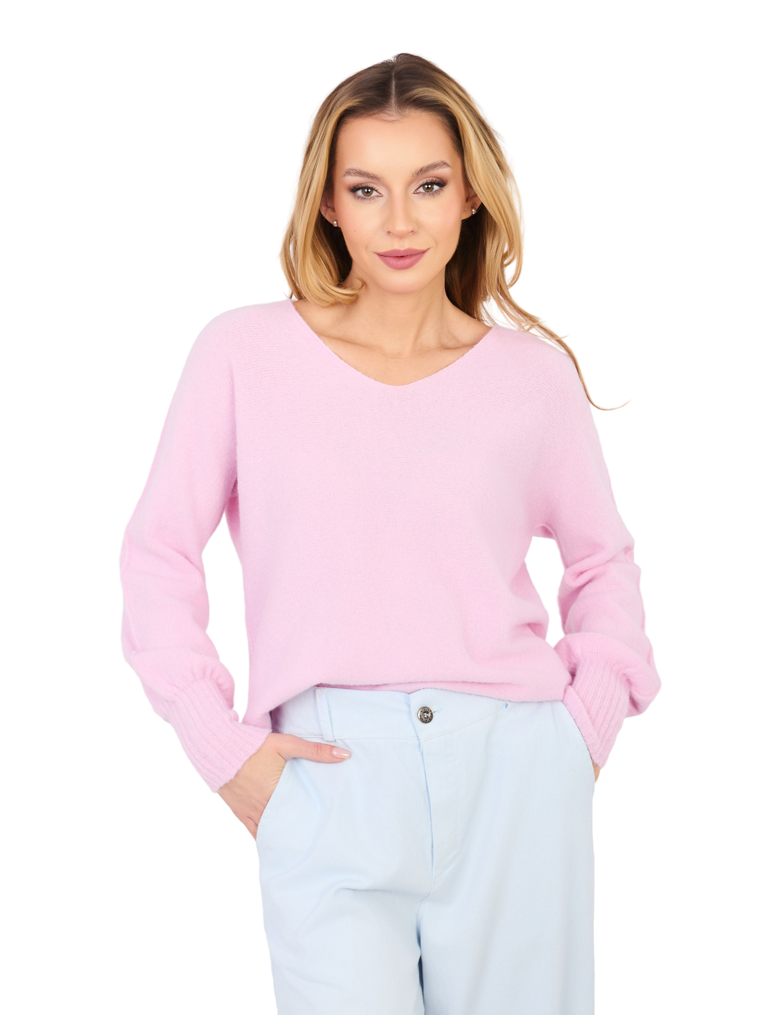 Sweter jasny różowy
