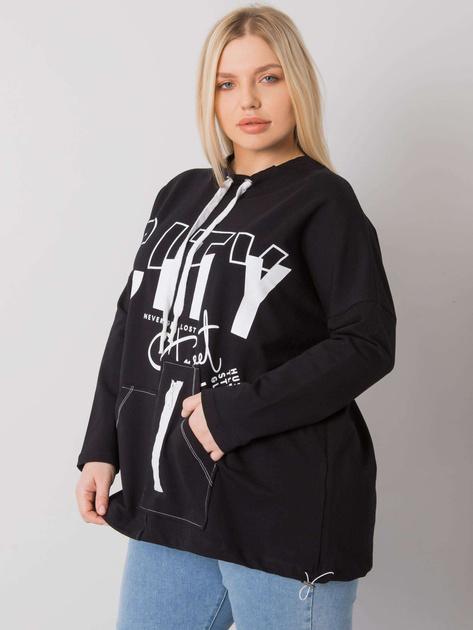 Czarna bluza plus size bez kaptura Hackney