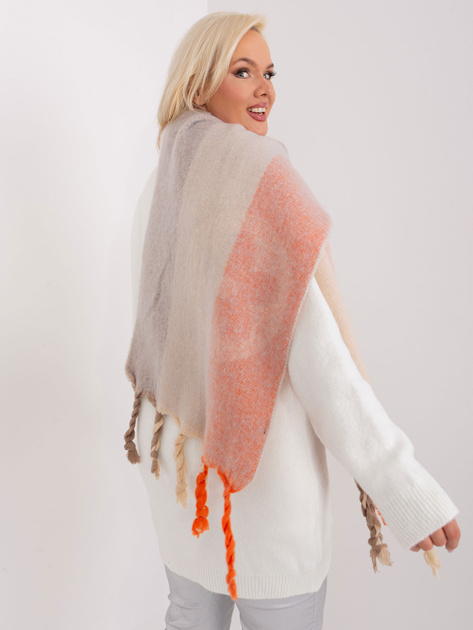 Hurtownia Jasnoszary zimowy szal we wzory