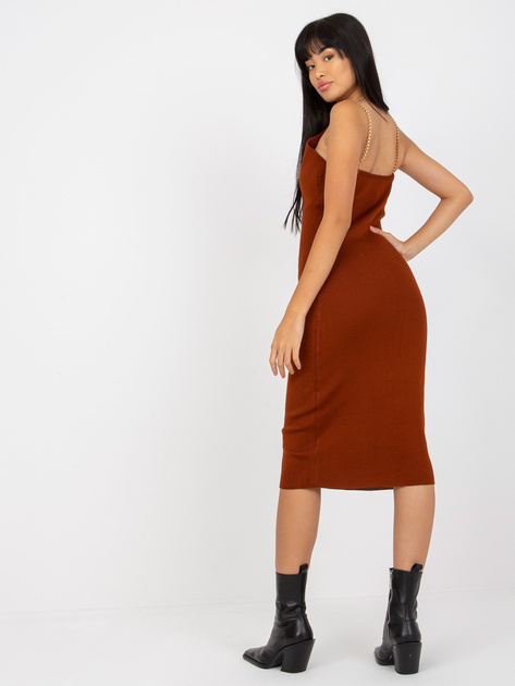 Hurt Ciemnobrązowy dwuczęściowy komplet casualowy z sukienką