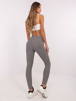 Hurt Ciemnoszare sportowe legginsy damskie w prążek