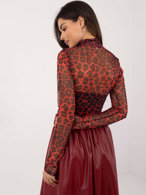 Hurt Czerwono-czarna dopasowana bluzka z siateczki