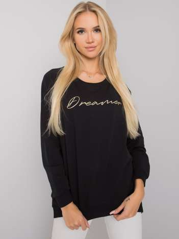 Czarna bluza damska z napisem Newcastle RUE PARIS