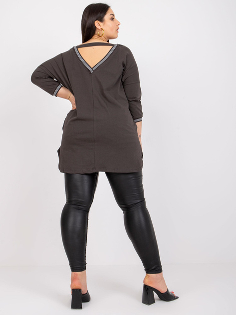 Khaki dresowa tunika plus size z bawełny Blanche