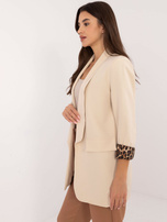 Hurt Jasnobeżowa damska marynarka bez zapięcia