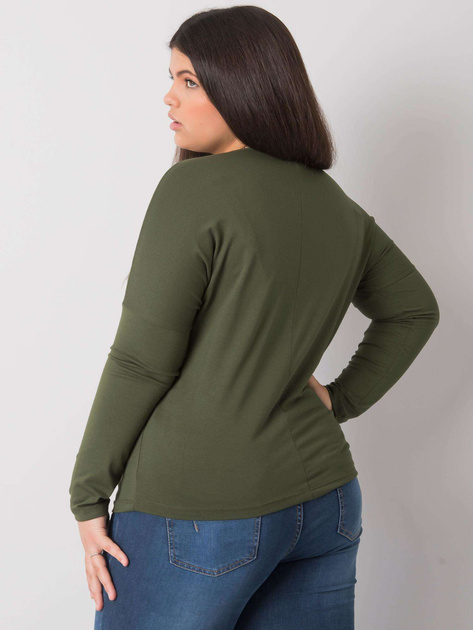 Khaki gładka bluzka plus size Elisa