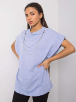 Blaues T-Shirt mit dem Anhänger Arianna RUE PARIS.