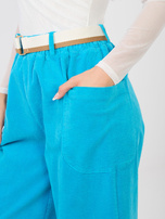 Niebieskie sztruksowe spodnie od kompletu RUE PARIS