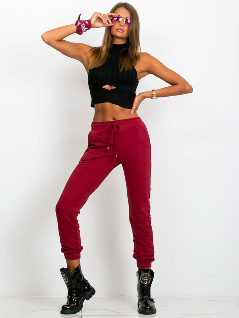 Bordowe spodnie Faster