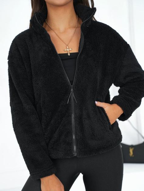 Czarna rozpinana bluza z kieszeniami