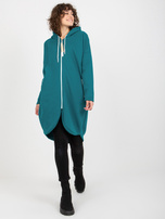 Hurt Morska długa dresowa bluza basic z kapturem Stunning 