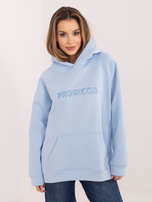 Jasnoniebieska bluza kangurka z kapturem RUE PARIS 