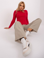 Hurt Czerwony damski sweter klasyczny w prążek