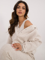 Hurt Jasnobeżowy melanżowy dresowy komplet basic