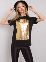 Czarny t-shirt z nadrukiem Gabee