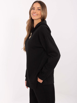 Hurtownia Czarna damska bluza oversize z kapturem 