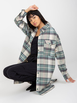 Hurt Khaki luźna koszula długa w kratę STITCH & SOUL