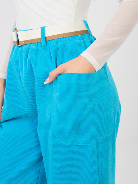 Niebieskie sztruksowe spodnie od kompletu RUE PARIS