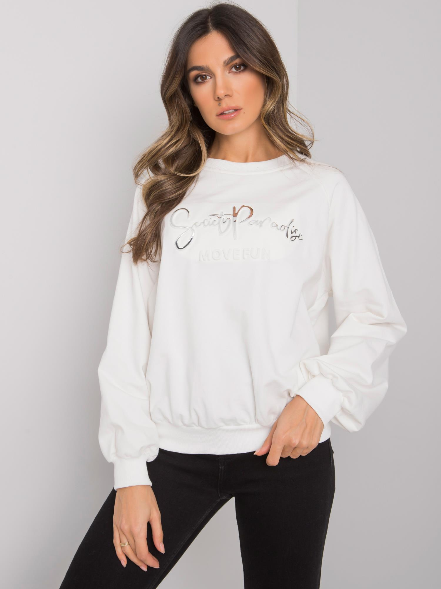 Ecru women's sweatshirt without a hood Harriette RUE PARIS.