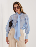 Jasnoniebieska prześwitująca koszula w paski